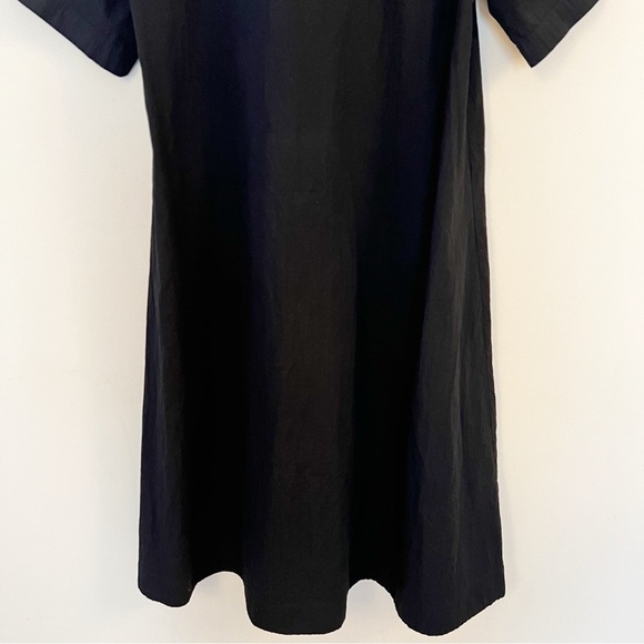 Elohim by Sabrina Goh Nayeli Black Midi A-line Dress Size Small Cotton Pockets - Picture 10 of 10